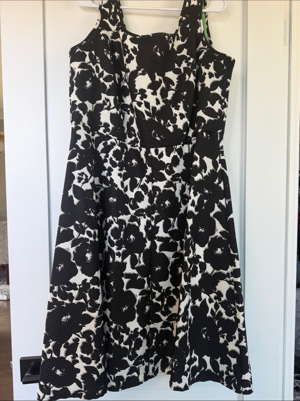 Gabby Skye Black and White Floral Midi Dress